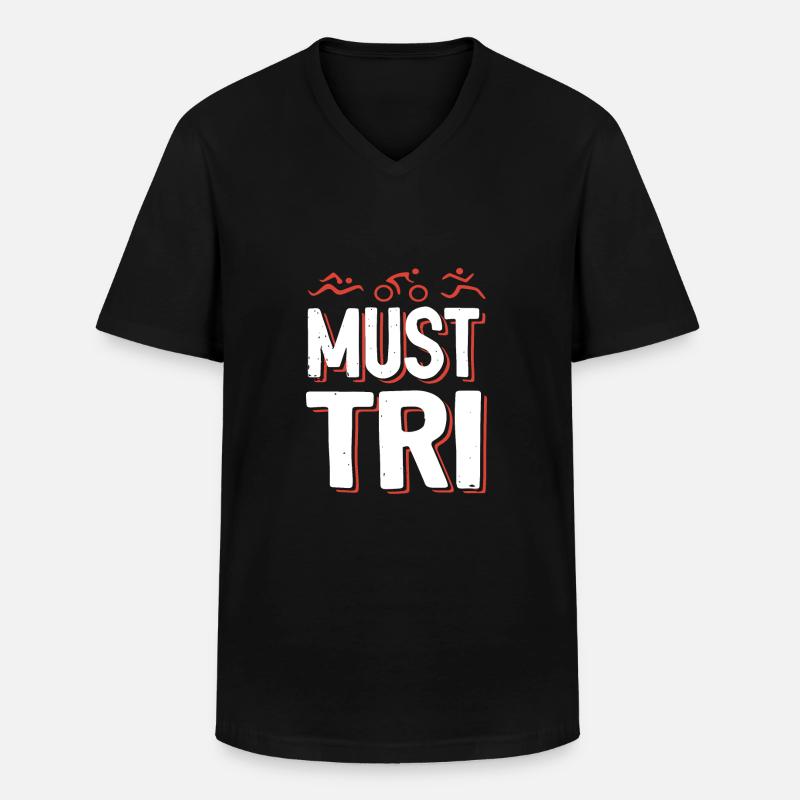 spruch Triathlon triathlete - Männer-T-Shirt mit V-Ausschnitt - Schwarz