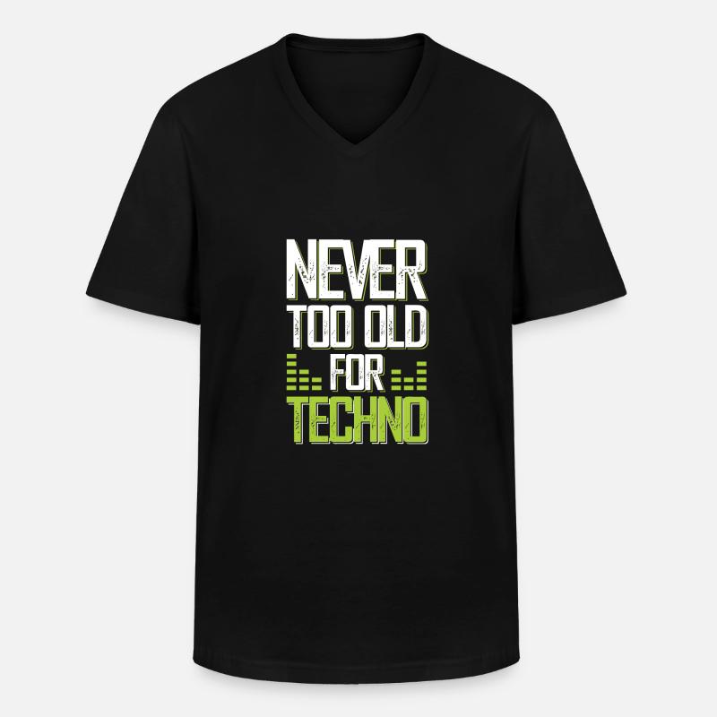 techno music - Männer-T-Shirt mit V-Ausschnitt - Schwarz