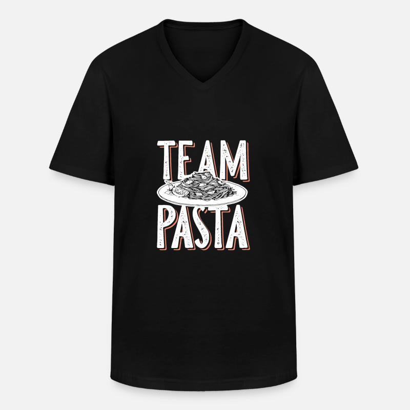 team Pasta spaghetti - Männer-T-Shirt mit V-Ausschnitt - Schwarz