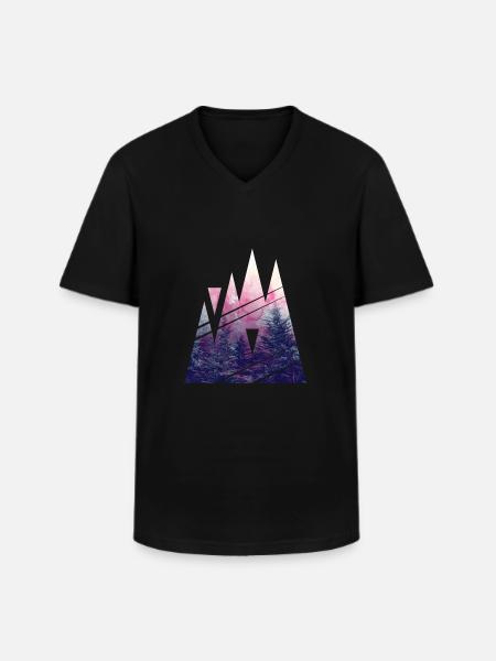 Shape of Woods - Men's V-Neck T-Shirt - black