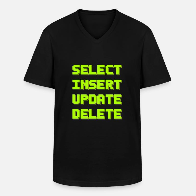 SQL pixelart - Männer-T-Shirt mit V-Ausschnitt - Schwarz