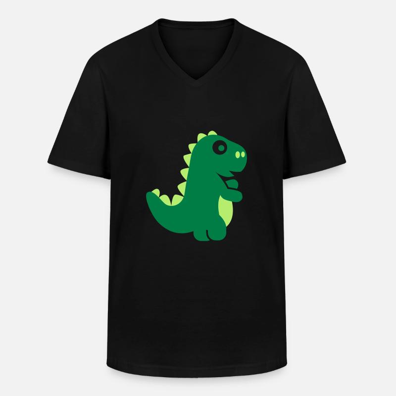Dinosaurier - Männer-T-Shirt mit V-Ausschnitt - Schwarz
