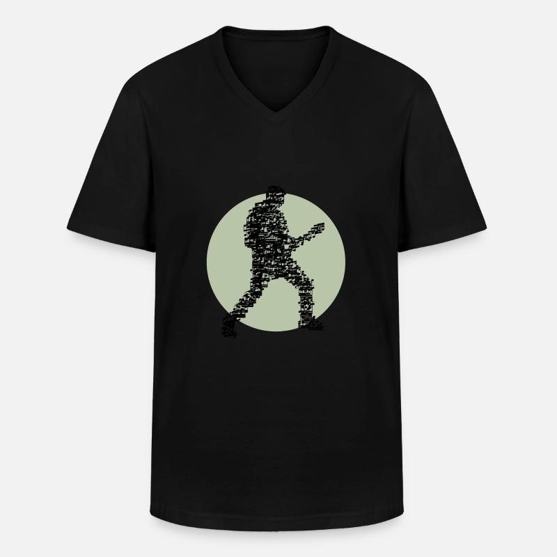guitar_player_notes_09201602 - Männer-T-Shirt mit V-Ausschnitt - Schwarz