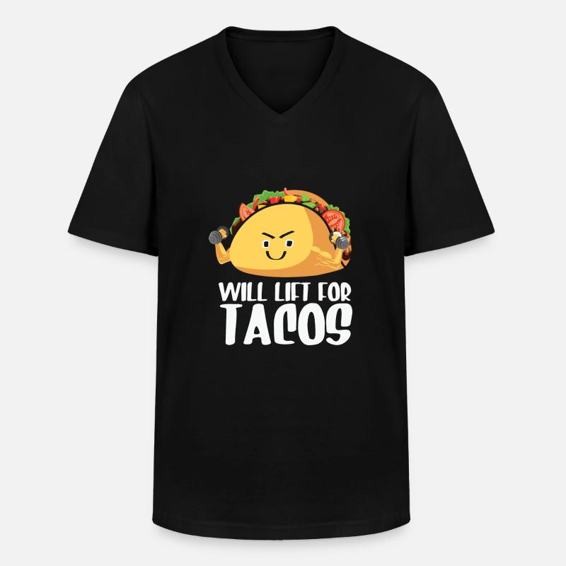 Ich mag Tacos - Männer-T-Shirt mit V-Ausschnitt - Schwarz