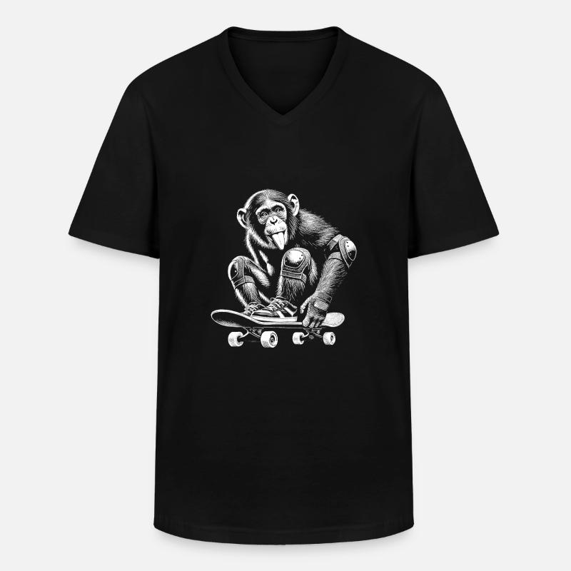 Skateboard - Men's V-Neck T-Shirt - black