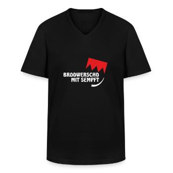 Franken Collection "Brodwerschd" - Männer-T-Shirt mit V-Ausschnitt - Schwarz - Vorne - AI Model Male 178 dark (178cm)