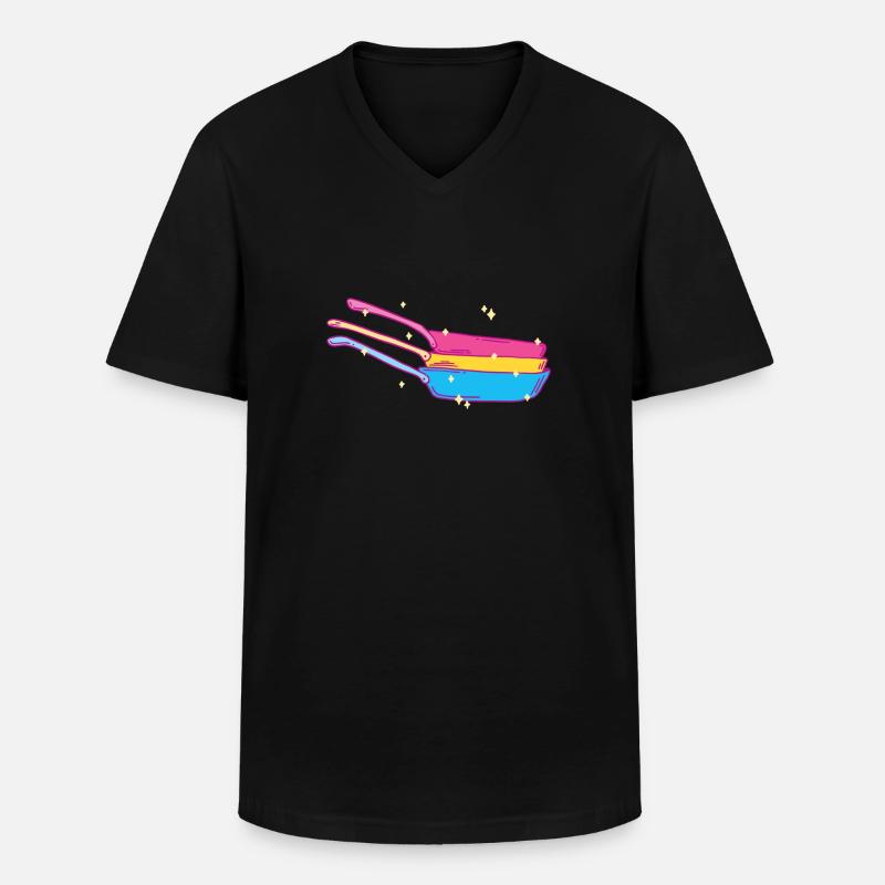 Kitchen pan stack Pansexual - Men's V-Neck T-Shirt - black