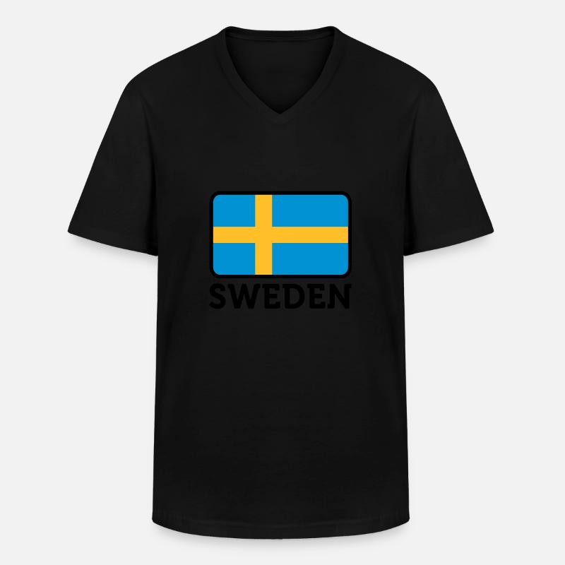 Drapeau national de la Suède - T-shirt col V Homme - noir