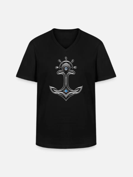 Odin Thor Anker - T-shirt col V Homme - noir