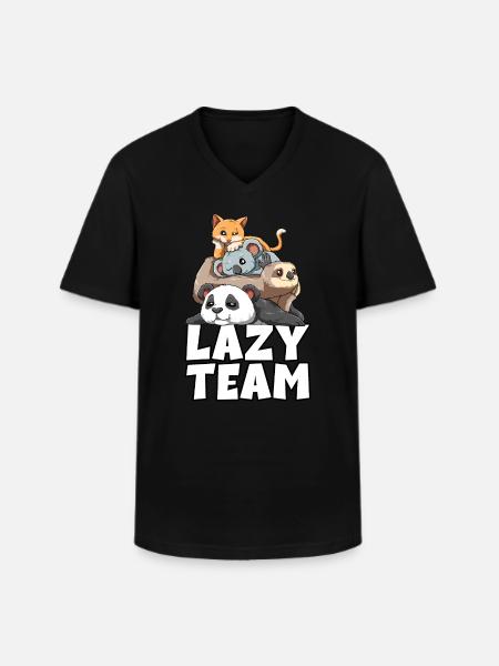 Sloth panda sloth koala cat - Men's V-Neck T-Shirt - black