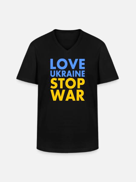 Love ukraine stop war - Men's V-Neck T-Shirt - black