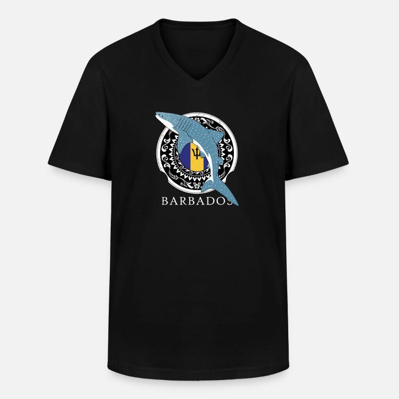 Barbados Walhai - Männer-T-Shirt mit V-Ausschnitt - Schwarz