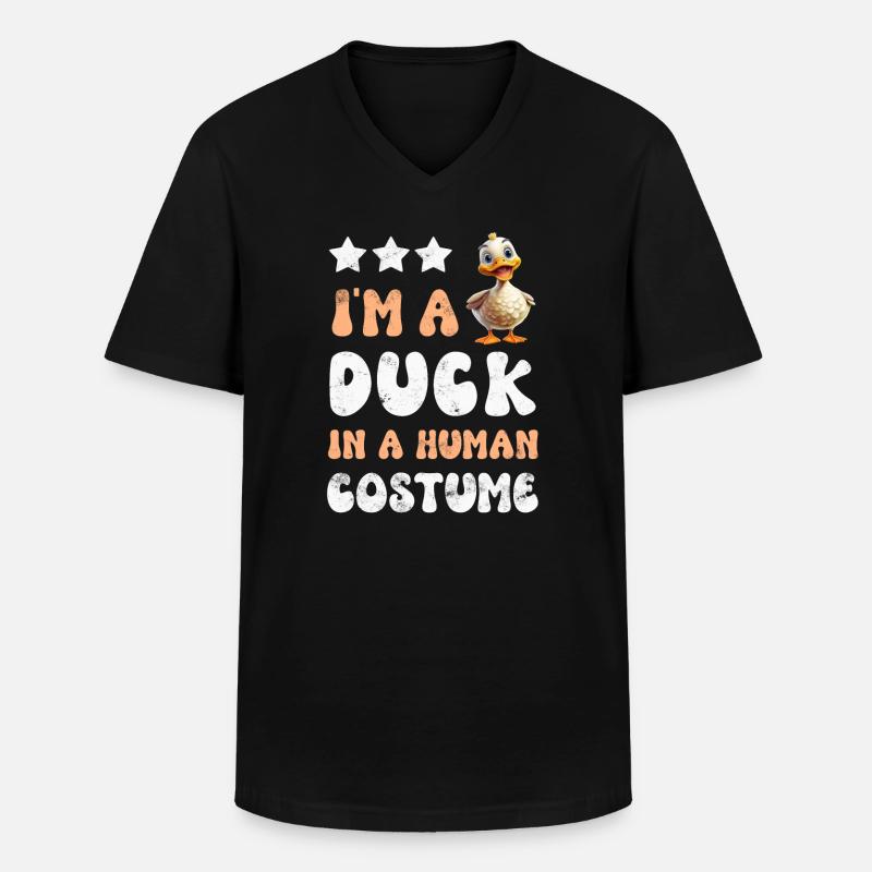 Ente Enten - Männer-T-Shirt mit V-Ausschnitt - Schwarz
