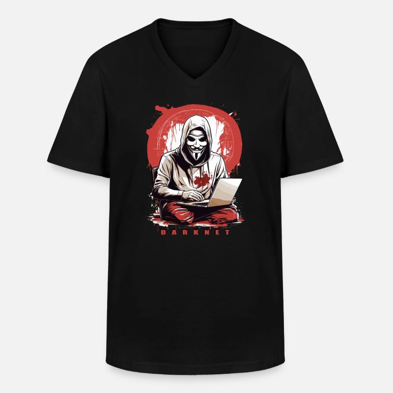 Anonymous Hacker - Männer-T-Shirt mit V-Ausschnitt - Schwarz