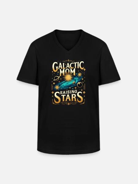 Galactic Mom Raising Stars - Men's V-Neck T-Shirt - black