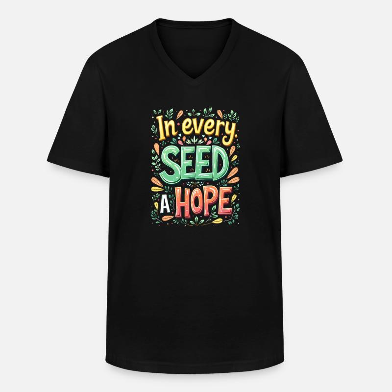 IN JEDEM SAMEN EINE HOFFNUNG - Männer-T-Shirt mit V-Ausschnitt - Schwarz