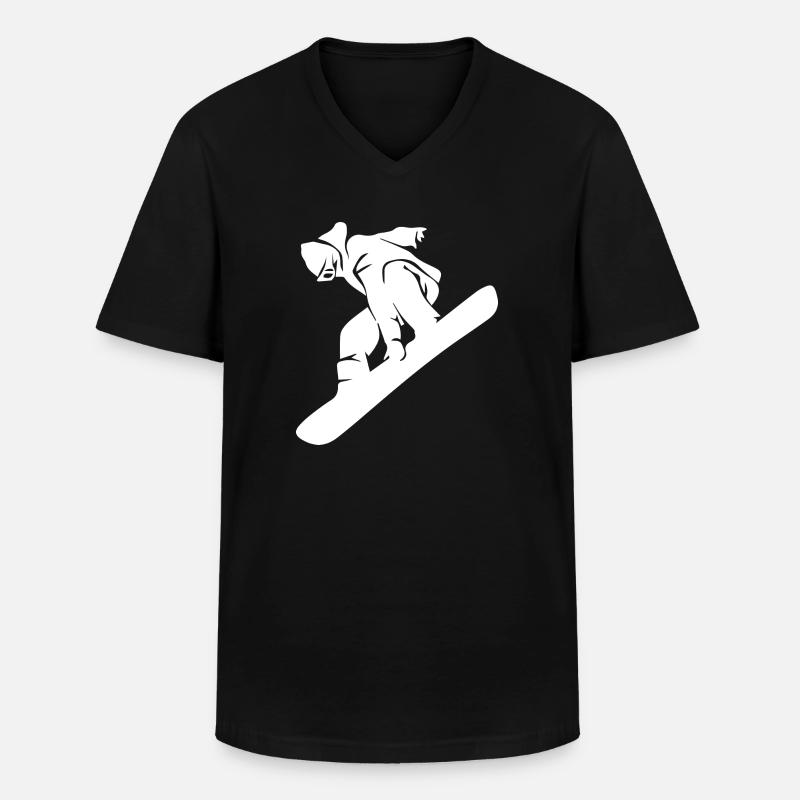 Snowboard Snowboarder - Männer-T-Shirt mit V-Ausschnitt - Schwarz