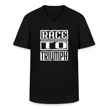 Horse Racing Lifestyle Excitement Activities - Men's V-Neck T-Shirt - black - Front - AI Model Male 178 dark (178cm)