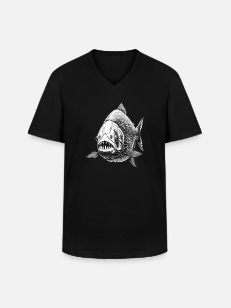 Piranhas - Men's V-Neck T-Shirt - black