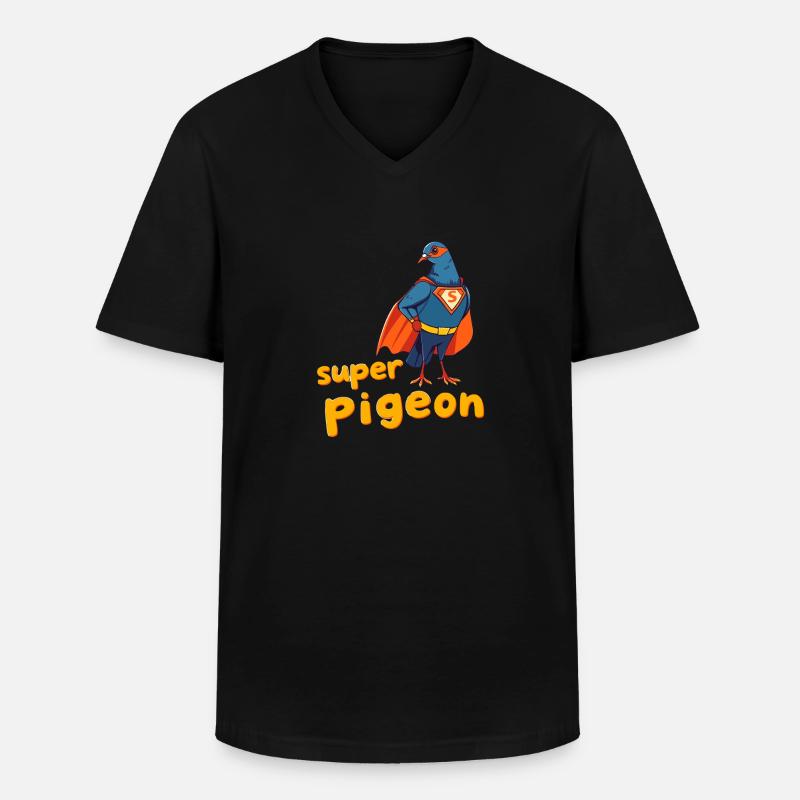 Super Taube - Männer-T-Shirt mit V-Ausschnitt - Schwarz