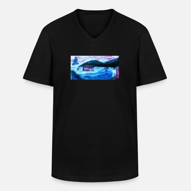 Landschaft 2 - Männer-T-Shirt mit V-Ausschnitt - Schwarz
