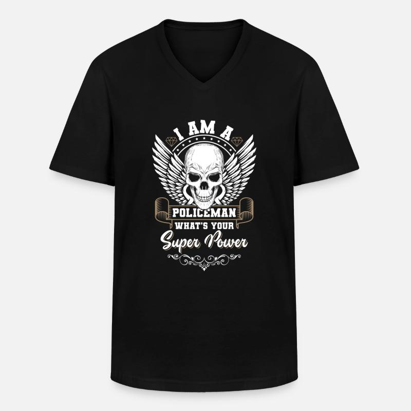 Cop Handschellen - Männer-T-Shirt mit V-Ausschnitt - Schwarz