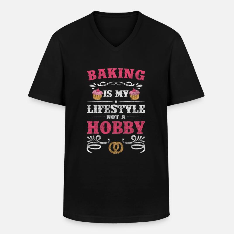 Bäckerei Konditor Backwaren Teig - Männer-T-Shirt mit V-Ausschnitt - Schwarz