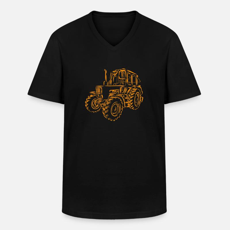 Traktor Belarus MTS 82 - Männer-T-Shirt mit V-Ausschnitt - Schwarz