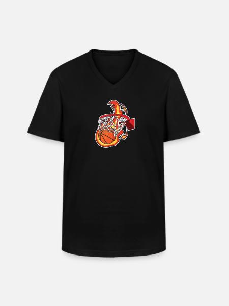 Basketball Fire Design voor teamsporters - Klassiek mannen T-shirt met V-hals - zwart