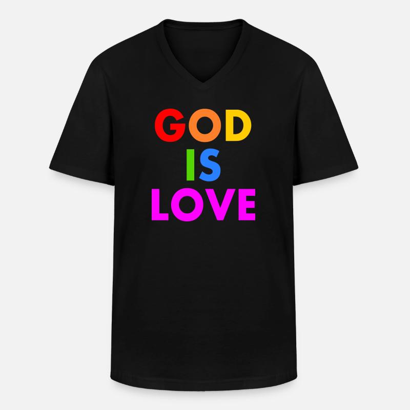 God is love - Männer-T-Shirt mit V-Ausschnitt - Schwarz