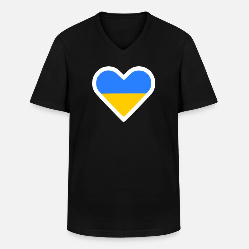 Ukraine - Männer-T-Shirt mit V-Ausschnitt - Schwarz