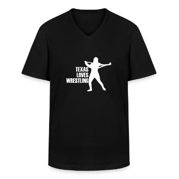 Conception de lutte au Texas pour les fiers fans du Texas - T-shirt col V Homme - noir - Devant - AI Model Male 178 dark (178cm)