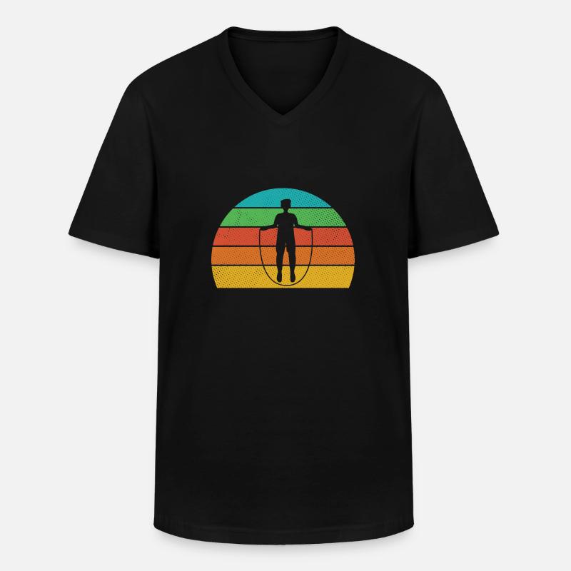 Retro Design für Seilpullover Männer - Männer-T-Shirt mit V-Ausschnitt - Schwarz