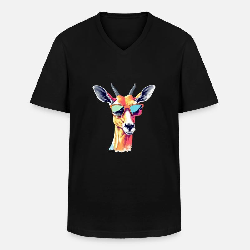 Mila Impala - Männer-T-Shirt mit V-Ausschnitt - Schwarz