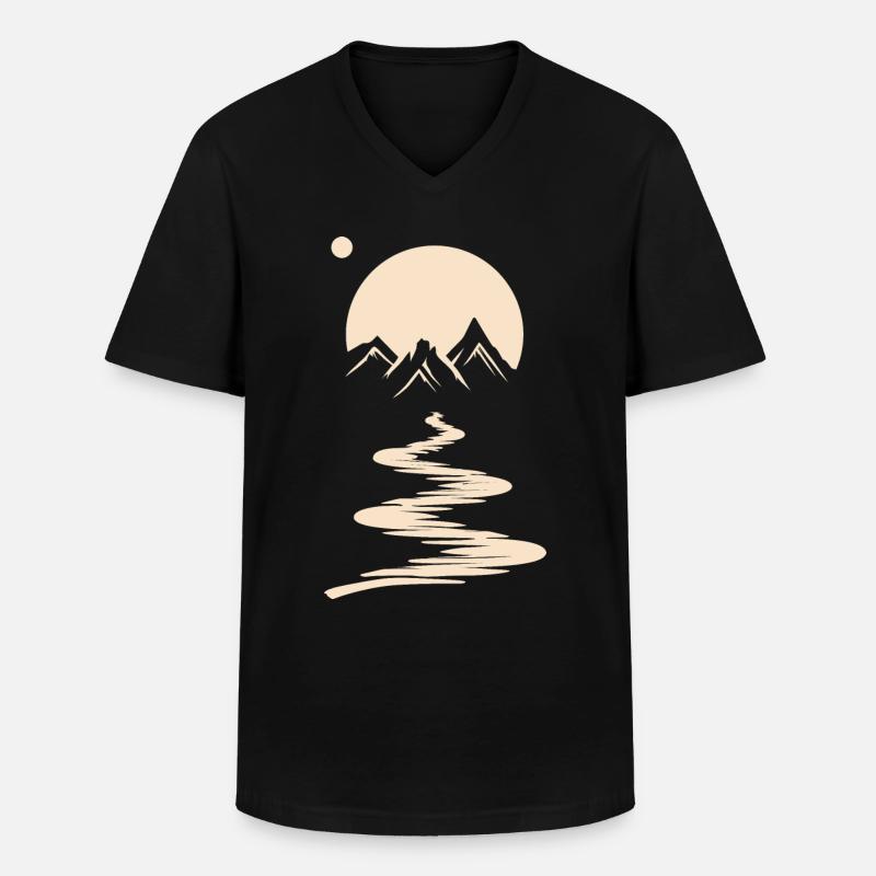 Mountain River - Männer-T-Shirt mit V-Ausschnitt - Schwarz