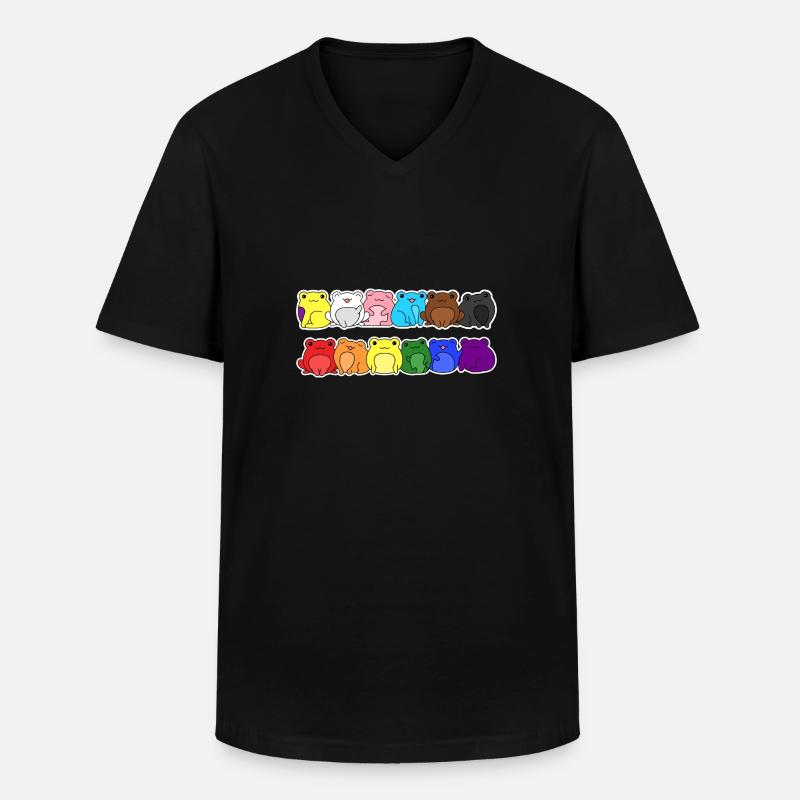 Fierté Progrès FlagFrog Egalité - T-shirt col V Homme - noir