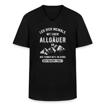 Allgäu - Allgäuer - Männer-T-Shirt mit V-Ausschnitt - Schwarz - Vorne - AI Model Male 178 dark (178cm)