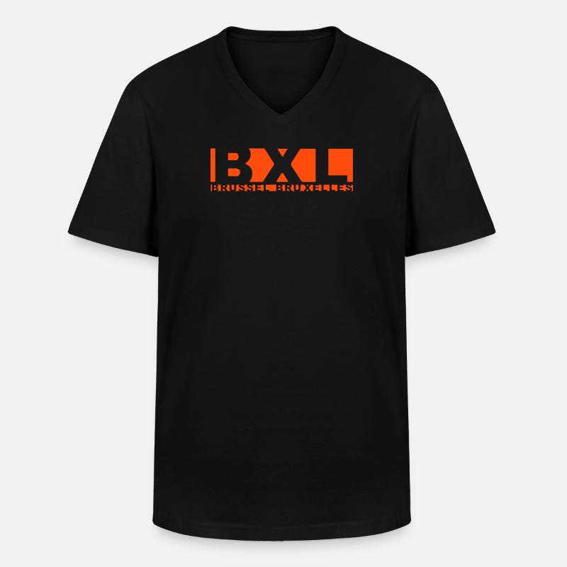 BXL - Brüssel - Brüssel - Männer-T-Shirt mit V-Ausschnitt - Schwarz
