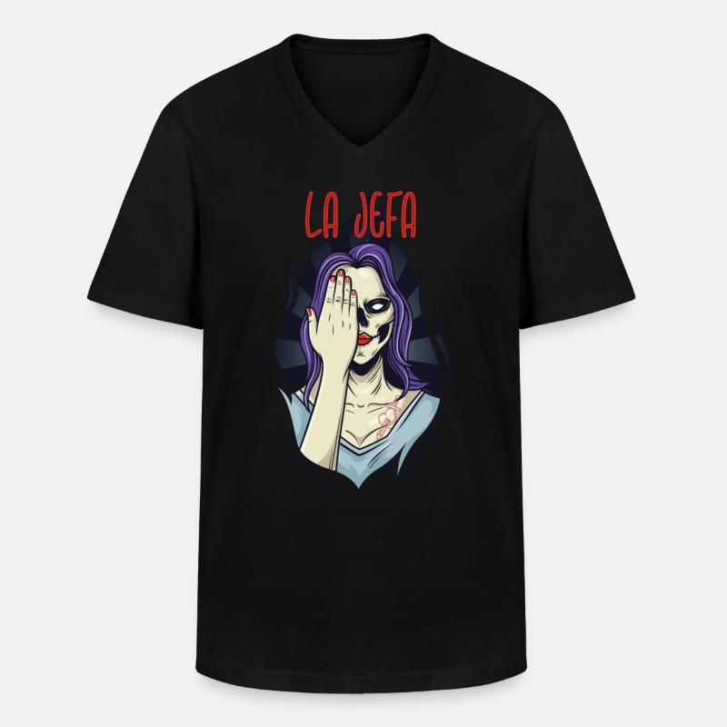 La Jefa - die Chefin - Männer-T-Shirt mit V-Ausschnitt - Schwarz