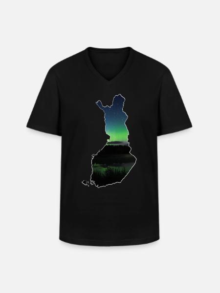 The map of Finland - Men's V-Neck T-Shirt - black