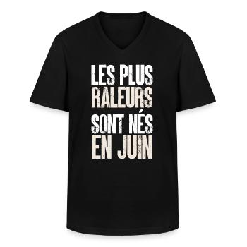 anniversaire homme juin humour - T-shirt col V Homme - noir - Devant - AI Model Male 178 dark (178cm)