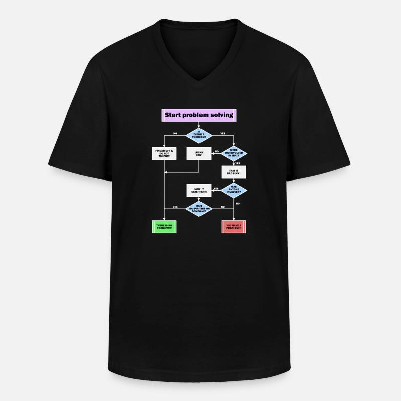 Problem solving - Men's V-Neck T-Shirt - black