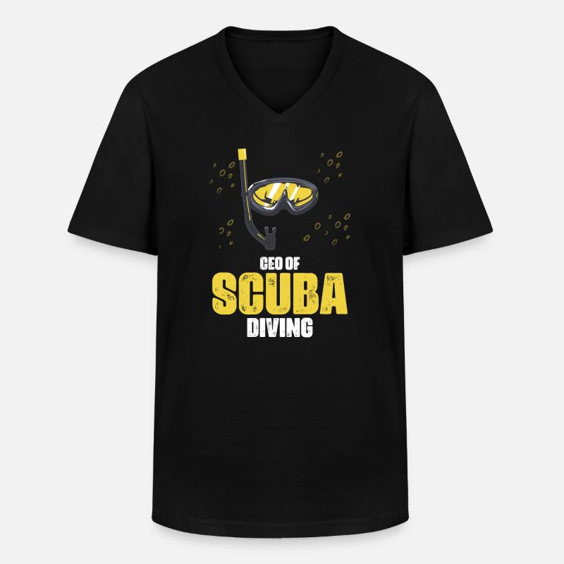 Freitaucher Gerätetaucher Design - Männer-T-Shirt mit V-Ausschnitt - Schwarz