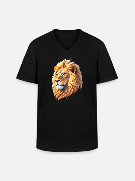 Majestic lion's head - Men's V-Neck T-Shirt - black