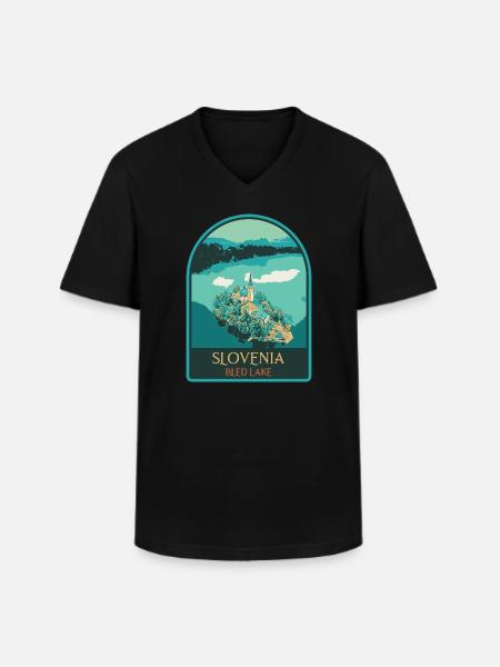 Illustration : L'île enchantée de Bled - T-shirt col V Homme - noir