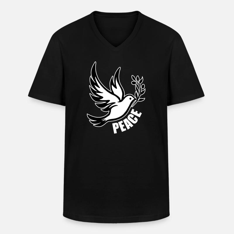 Peace - Männer-T-Shirt mit V-Ausschnitt - Schwarz