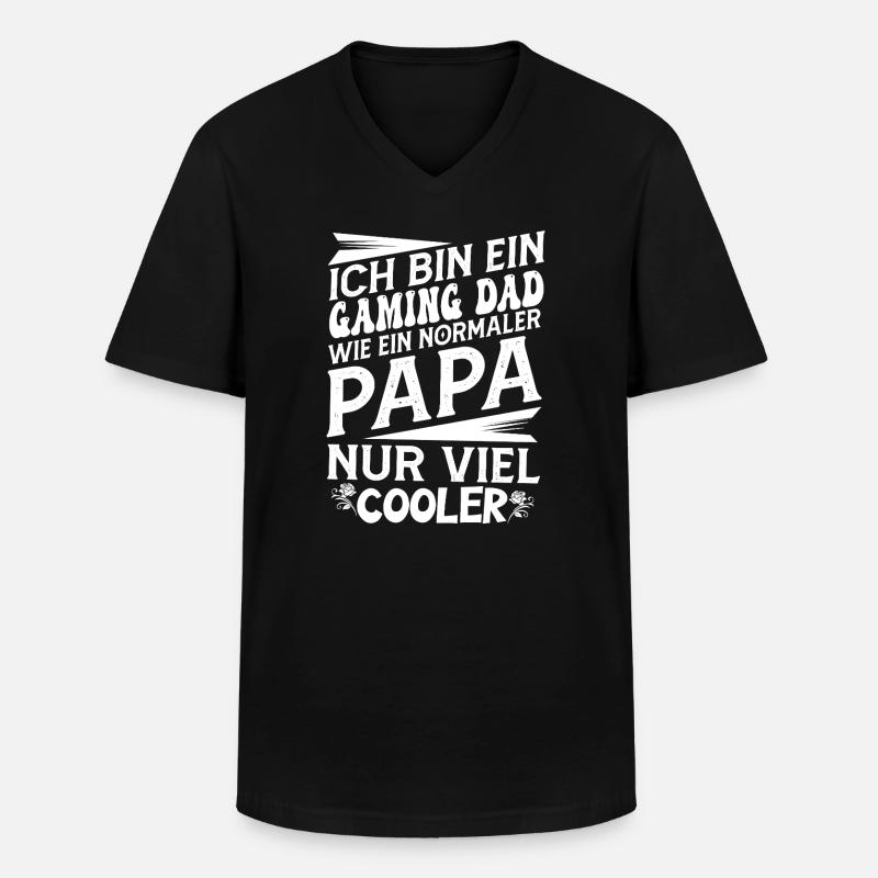 Gaming Dad Spruch  - Männer-T-Shirt mit V-Ausschnitt - Schwarz