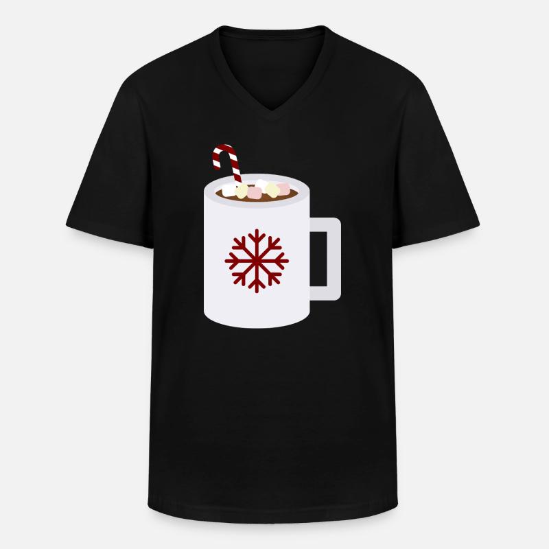 Snowflake Cocoa Mug Kunst - Männer-T-Shirt mit V-Ausschnitt - Schwarz