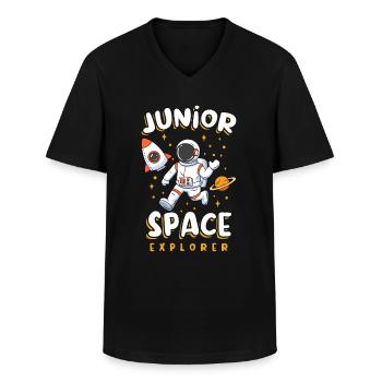 Junior Space Explorer Astronauta dello Spazio Esterno - Maglietta da uomo classica con scollo a V - nero - Fronte - AI Model Male 178 dark (178cm)