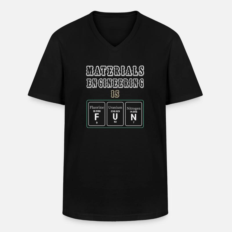Materialtechnik macht Spaß - Männer-T-Shirt mit V-Ausschnitt - Schwarz